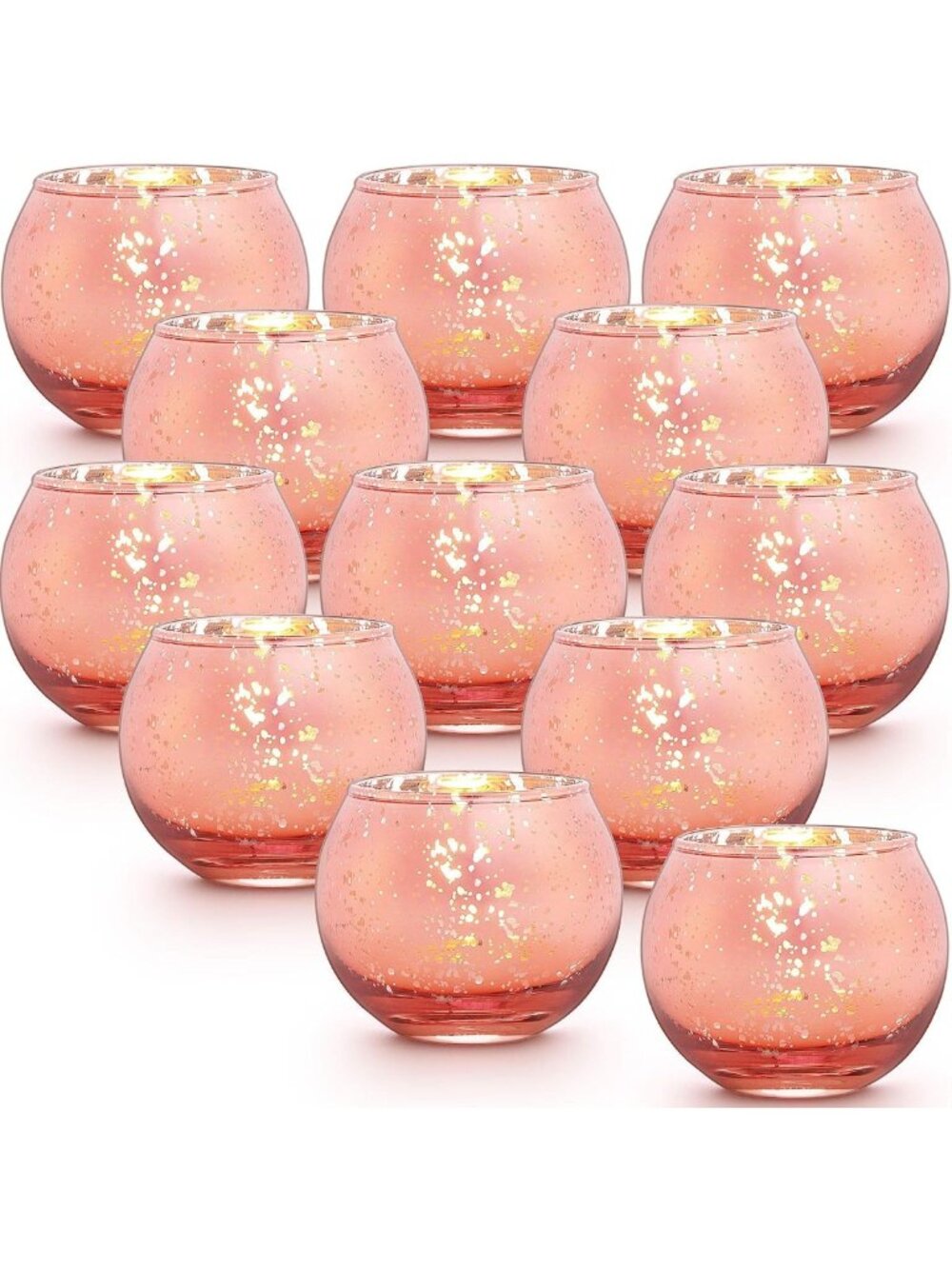 36 Pcs Rose Gold Candle Holders - Elegant Centerpieces for Weddings, Parties